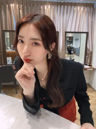 ロング 顔周り🇰🇷韓国 レイヤー/モエのヘアスタイル