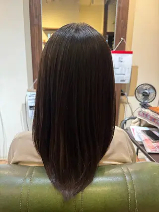 セミロング なぎさ/ﾏﾂﾊﾟ ｽﾄﾚｰﾄ/ｶﾗｰのヘアスタイル