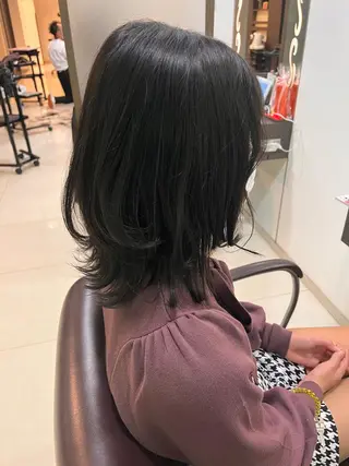 ミディアム ぷつっとボブ/ちゅる ピンク/mika☆のヘアスタイル