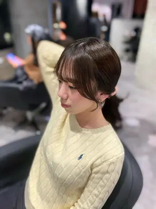 ミディアム shes茶屋町アリサ 🎀顔周り×韓国風のヘアスタイル