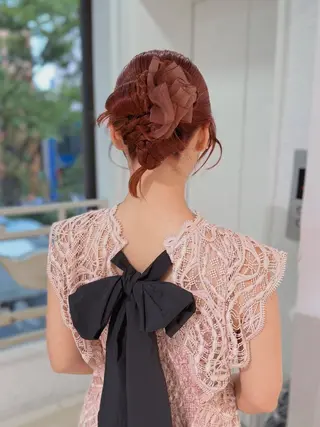ヘアアレンジ チェリーレッド韓国つ や髪🍒Honokaのヘアスタイル
