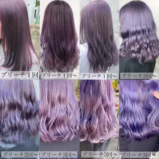 ロング カラー メンズ JuNブリーチに 縮毛矯正するプロのヘアスタイル