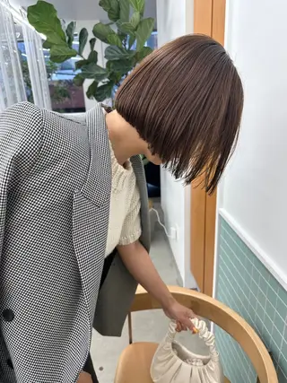 ショート カラー ボブ/レイヤー/ケア パーマ/リュウタのヘアスタイル