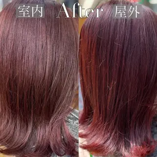 セミロング カラー マツエク・マツパ 穐山 翔のヘアスタイル