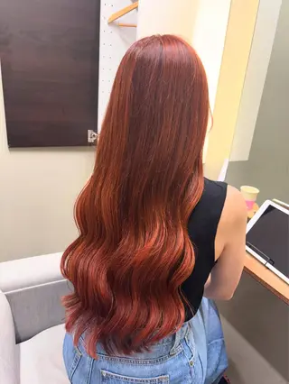 ロング カラー 髪質改善カラー&TR 縮毛矯正/弱酸性矯正のヘアスタイル