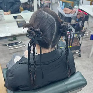 セミロング ヘアアレンジ JUNSHIN🦋 ヘアセット／カラーのヘアスタイル