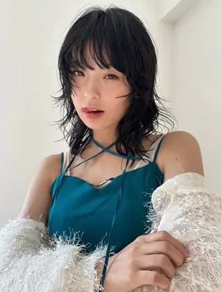 ミディアム パーマ パーマ /レイヤー 榛地渉馬 /矢場町のヘアスタイル