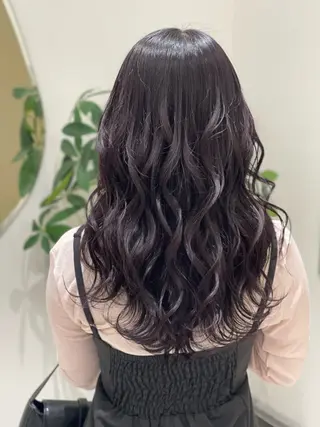 セミロング カラー 𓇼 𓇼フジノケイ … 艶髪ケアカラーのヘアスタイル