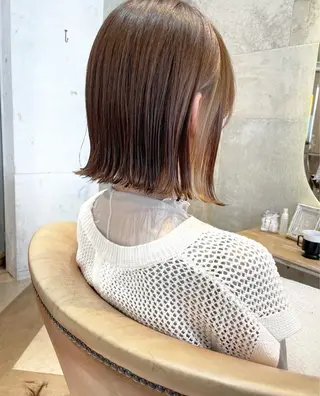 ミディアム 透明感カラー/カット 髪質改善/森栄範のヘアスタイル