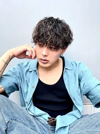 パーマ メンズ スパイキーショート メンズ特化/鈴木美璃のヘアスタイル