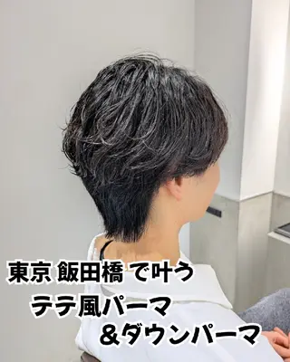 メンズ ミディアム パーマ 韓国ヘア🇰🇷  メンズカット 猿川のヘアスタイル