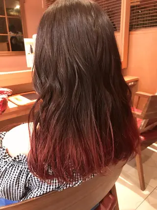 ミディアム カラー パーマ 増子 幹樹のヘアスタイル