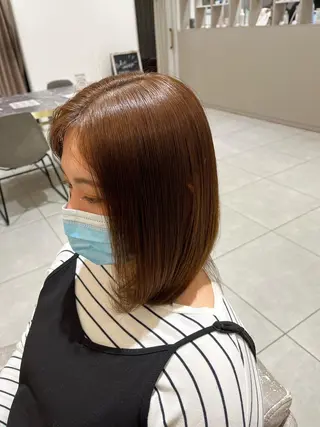 ミディアム 吹田 駿 髪質改善縮毛矯正のヘアスタイル