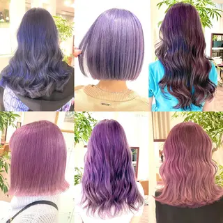 セミロング カラー ヘアアレンジ 🧸ハイトーン🧸 ゆっきー🧸のヘアスタイル