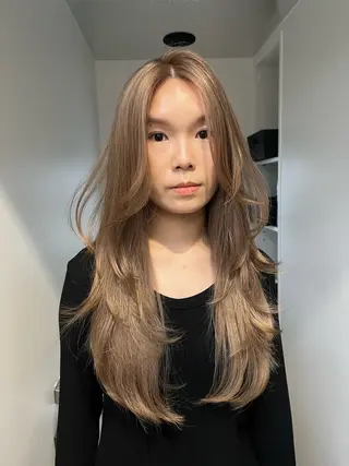 ロング カラー hatano kahoのヘアスタイル