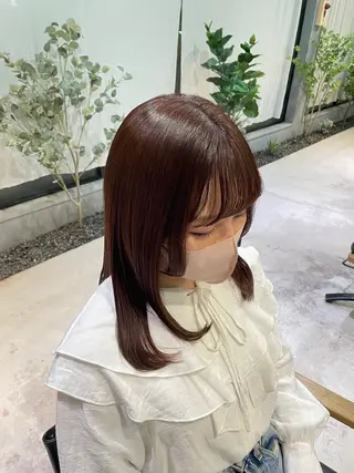 セミロング カラー 艶髪/透明感カラー/ 韓国/nonokaのヘアスタイル