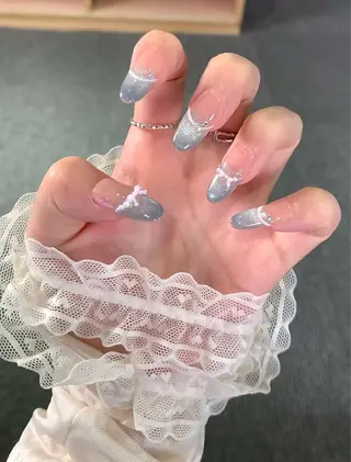 ネイル 長さ出し専門 パーツのネイルデザイン