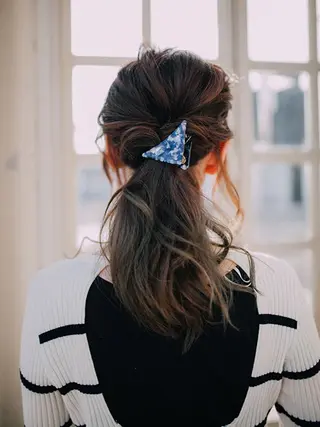 セミロング カラー 福島 浩司のヘアスタイル