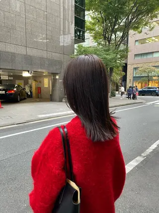 ミディアム カラー LOuNICA銀座所属・透明感カラー/ カット/安田　伍輝のヘアスタイル
