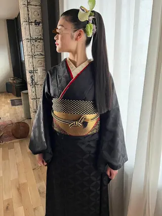ロング ヘアアレンジ パーマ カラー HAIR WORKS bona.のヘアスタイル
