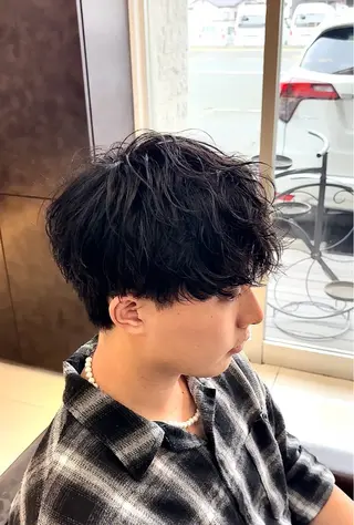 ショート パーマ メンズ 静岡/草薙パーマ メンズバレイヤージュのヘアスタイル