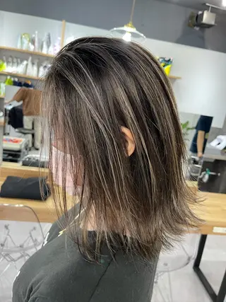 セミロング カラー Reb_keiji 👑小倉圭司のヘアスタイル