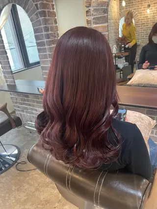 セミロング カラー ACROあべの店所属・艶カラー/インナー /グラデ/大西小百合のヘアスタイル