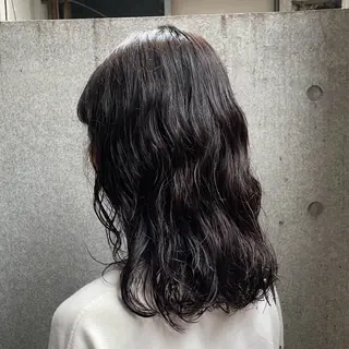 ミディアム パーマ 透明感カラー/ アレンジ/篠崎渚彩のヘアスタイル