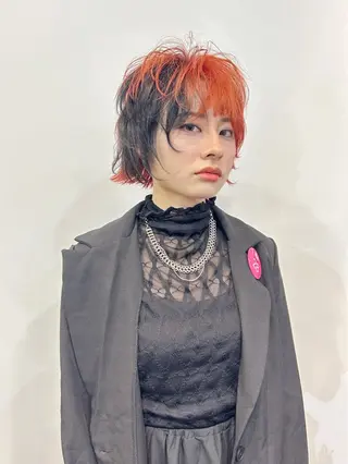 ショート カラー ヘアーメイクウィル野田阪神店所属・Yuu/髪質改善 デザインカラーのヘアスタイル