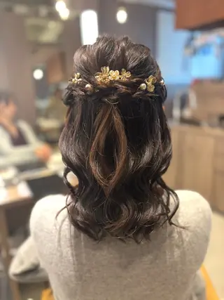 ミディアム ヘアアレンジ レイヤーカット/ボブ /nene🍥⋆*のヘアスタイル