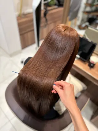 ロング カラー ツヤ髪縮毛矯正💫/ ハイトーン/あゆみのヘアスタイル