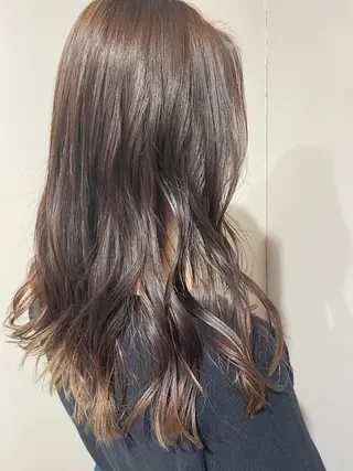 セミロング カラー 暖色系カラー まおのヘアスタイル