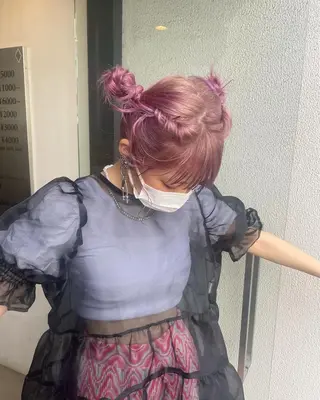 ミディアム ヘアアレンジ hen所属・心斎橋/レイヤー/ ブリーチ/モエのヘアスタイル