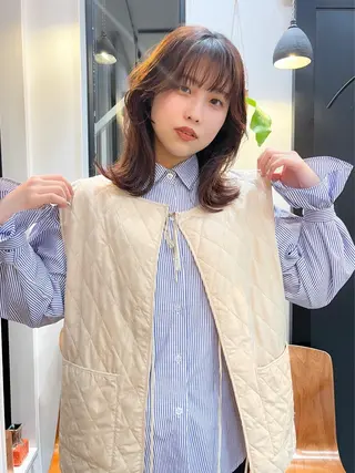 ミディアム カラー 田川 華奈のヘアスタイル