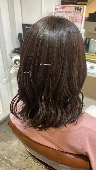 ミディアム 中村 帆花のヘアスタイル