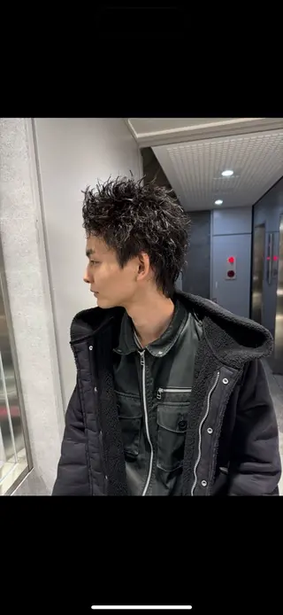 ショート カラー パーマ メンズ メンズ特化⚡️パーマ テッタのヘアスタイル