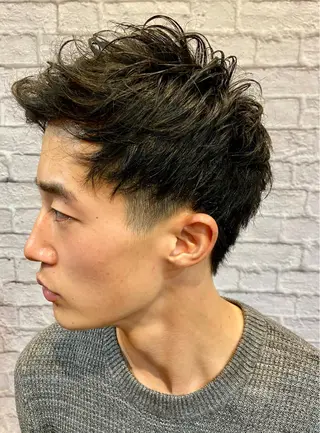 ショート カラー パーマ ヘアアレンジ メンズ 💈メンズ特化 副店長松浦一聖💈のヘアスタイル