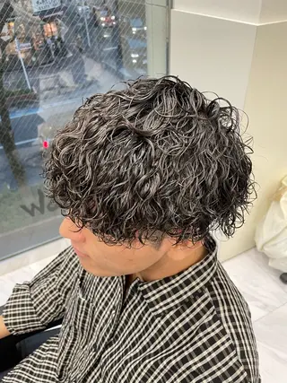 パーマ メンズ 🐥くまがい💛 ダブルカラー／パーマのヘアスタイル