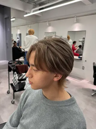 ミディアム カラー メンズ R/🤎 パーマ＆ブリーチ🔥のヘアスタイル