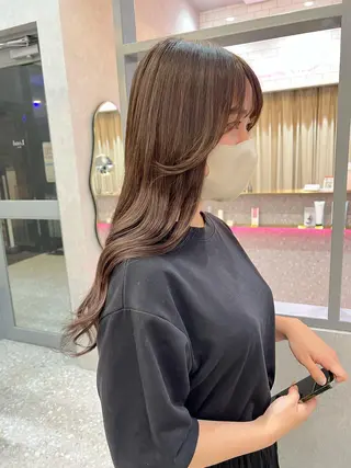 ロング カラー ヘアアレンジ ARIA💎縮毛矯正 ブリーチ💎複雑履歴のヘアスタイル