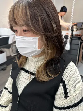 ミディアム カラー インナーカラー/レイ ヤーカット♡/マキシのヘアスタイル