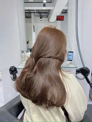 セミロング カラー ✨透明感、艶髪ヘア✨ 韓国ヘア特化💖のヘアスタイル