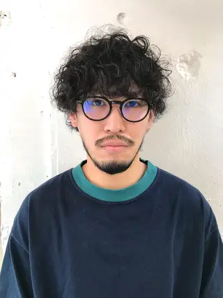 ショート パーマ メンズ 木村陸弥 似合わせ 透明感カラー🌿のヘアスタイル