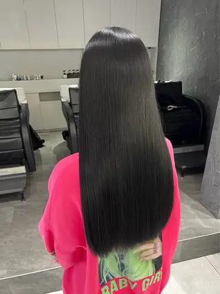 ロング カラー ヘアアレンジ 💚色落ちまで可愛い 髪質改善カラーゆうまのヘアスタイル