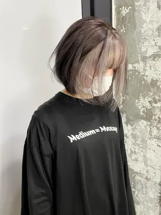 ミディアム カラー Piaコータロー ハイトーン&‪ボブのヘアスタイル