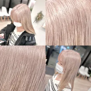 ミディアム ブリーチ毛に縮毛矯正 ✨カラー✨山田 正幸のヘアスタイル