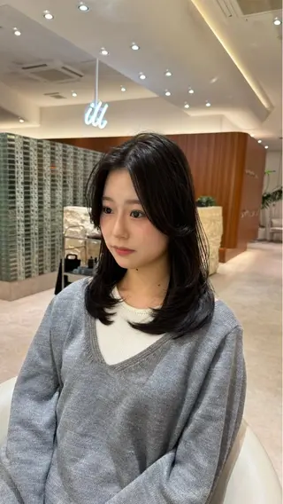 ミディアム カラー 韓国レイヤー🇰🇷 韓国研修◎渋谷カイトのヘアスタイル