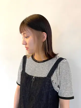 ミディアム カラー TIECHEL所属・韓国ナチュラル・ ベージュ/落合夏希のヘアスタイル