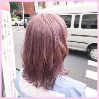 セミロング カラー SHIN/レイヤー カット×クロスパーマのヘアスタイル