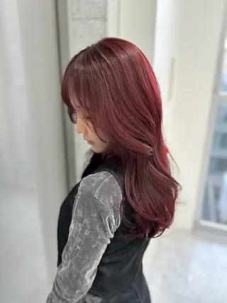 ロング カラー 透けるやわらか艶髪♡ ナチュラルストレートのヘアスタイル